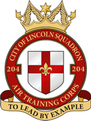 204 (Lincoln) Air Cadets Squadron badge 204 (Lincoln) Air Cadets Squadron badge