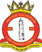 833 (Antrim) Air Cadets Squadron badge 833 (Antrim) Air Cadets Squadron badge